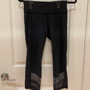 Lululemon Black And Gray Mesh Leggings
